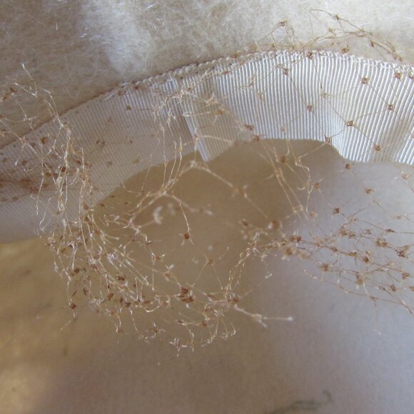 Mid Century Cloche in Cream Felt with Silver Tone Beading main image 13